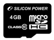 Silicon Power MicroSDHC 4GB Class10 memriakrtya