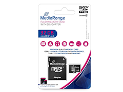 Mediarange MicroSDHC 32GB CL10 + adapter memóriakártya
