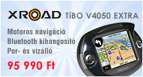 XROAD T�BO V4050 Extra motoros PNA + kib�v�tett Eur�pa t�rk�pszoftver