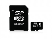 Silicon Power MicroSDHC 8GB CL10 + SD adapter memóriakártya