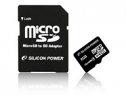 Silicon Power MicroSDHC 8GB + adapter CL6 memóriakártya